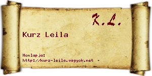 Kurz Leila névjegykártya